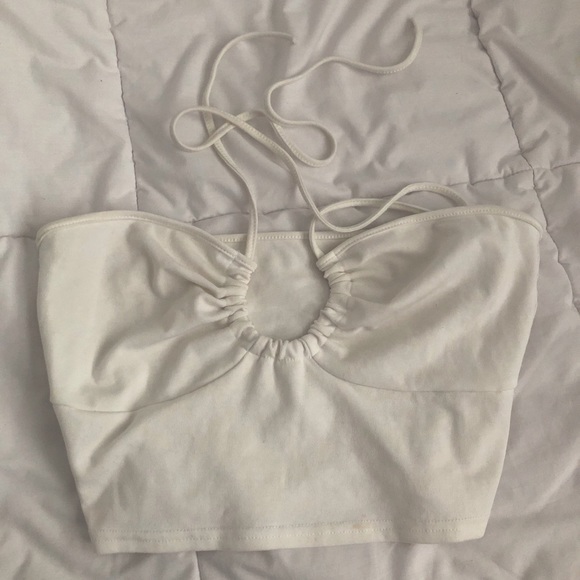 white bandeau tie strings top - Picture 1 of 1